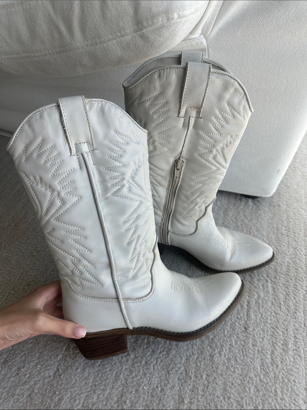Steve Madden White Western Cowboy Boots